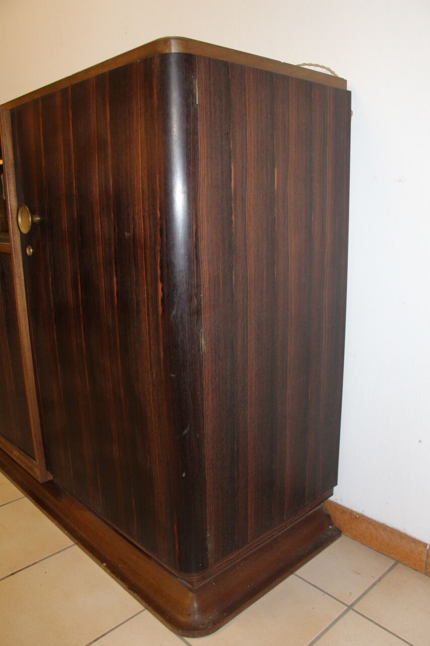 Art Deco period mahogany and macassar veneer sideboard