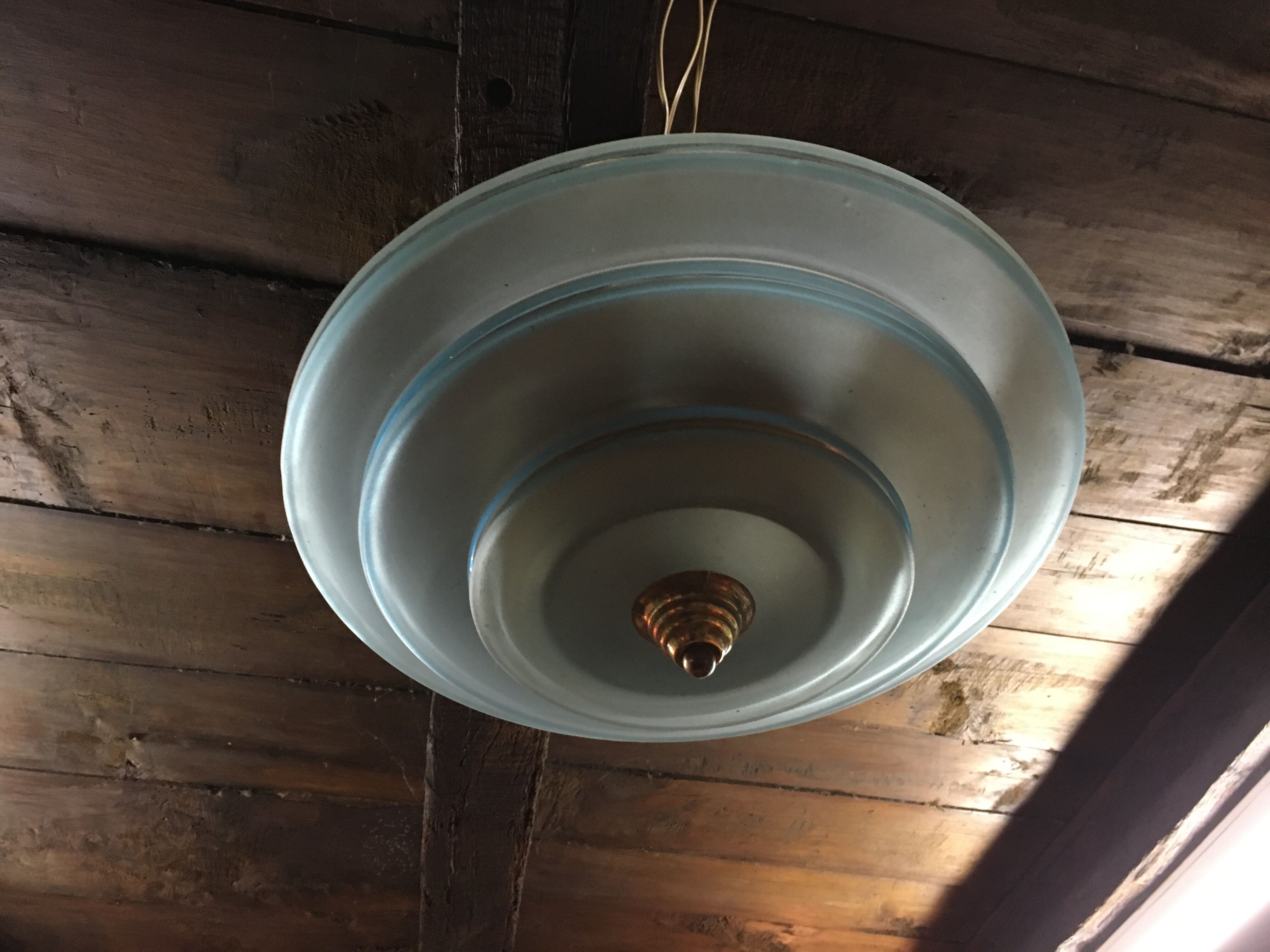 Art Deco pendant lamp in glass period 1930 1940