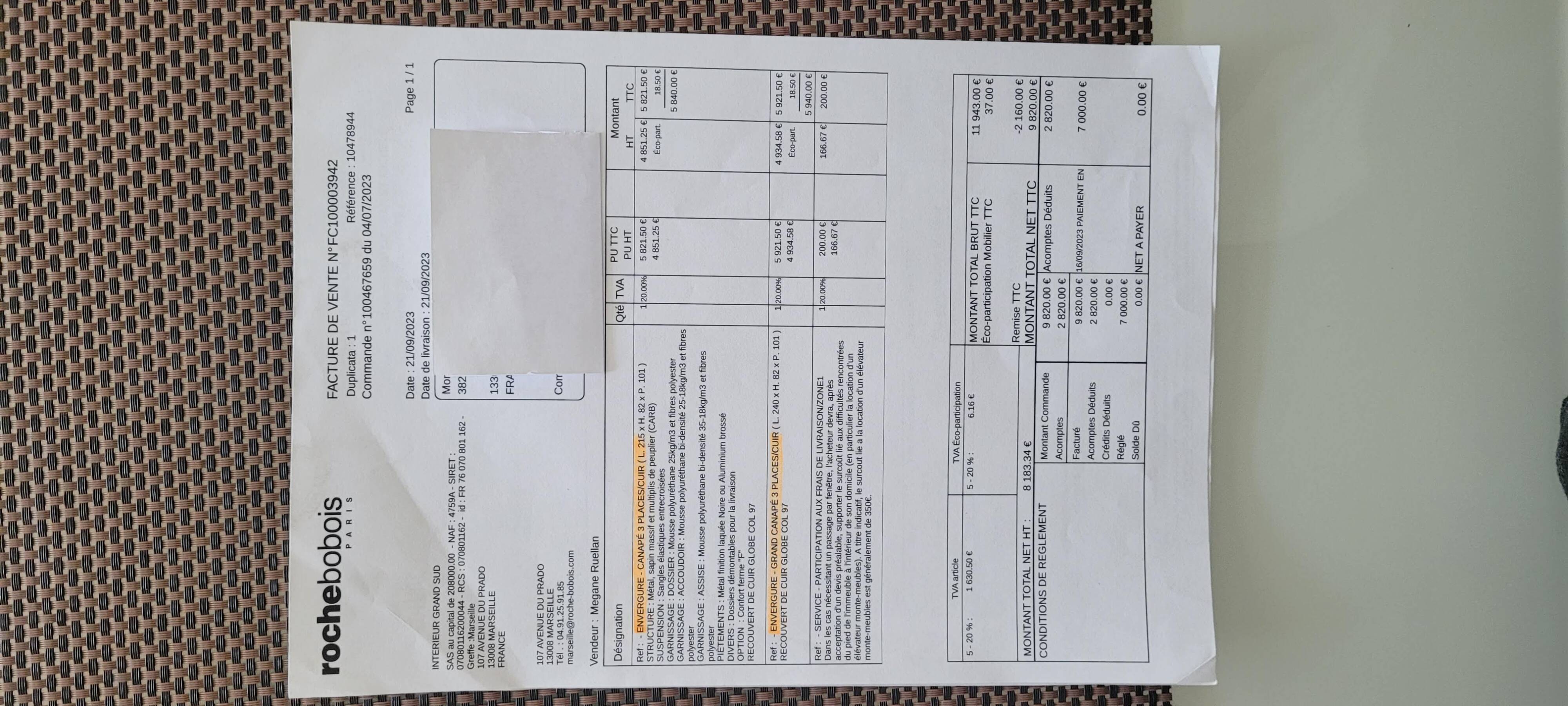 Canapé cuir pleine fleur 3 places roche bobois