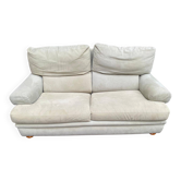 High-end 2-seater sofa duvivier beige nubuck velvet 155cm