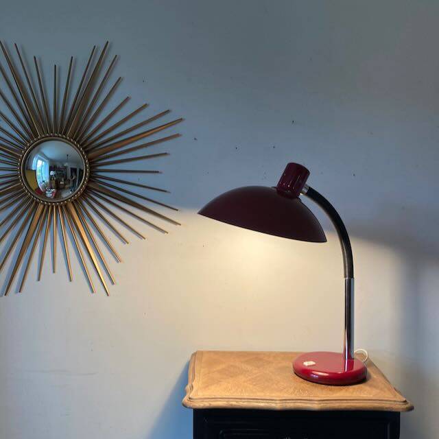Large burgundy Targetti desk lamp