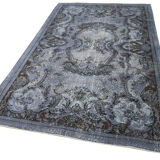 Handmade Antique Turkish 1970s 154 cm x 264 cm Grey Carpet