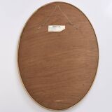 Large old oval gold leaf mirror, beveled, 64cm