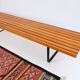 Bench in 60s-70s style, slatted bench, low seat, retro vintage style from the 60s-70s.