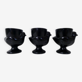 black chicken egg cups