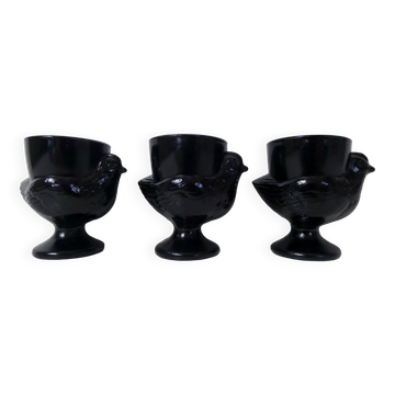 black chicken egg cups