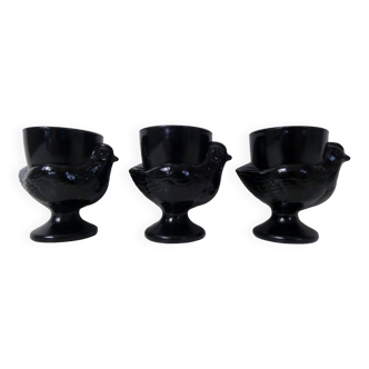 black chicken egg cups