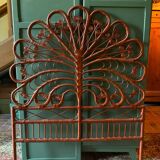 Peacock rattan headboard