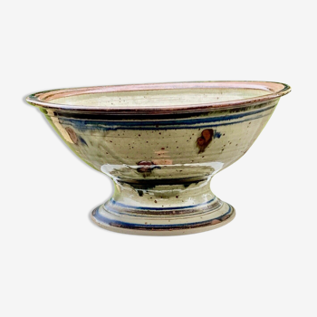 Fruit cup in polychrome glazed stoneware signature to identify