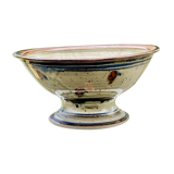 Fruit cup in polychrome glazed stoneware signature to identify