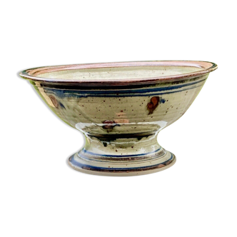 Fruit cup in polychrome glazed stoneware signature to identify