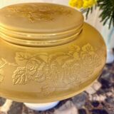 Lampe à poser art nouveau globe fleuri jaune