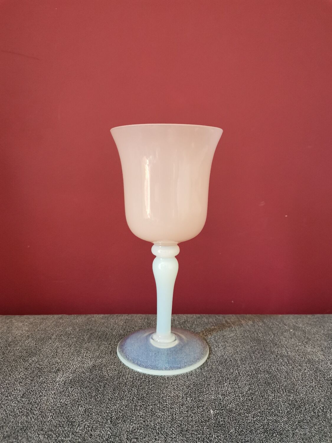 Opaline pink vase glass