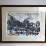 Watercolor landscape Ghislain Uhry