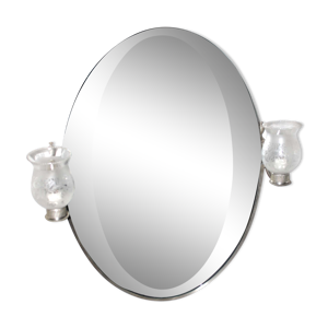 miroir ovale et lampes
