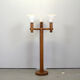 Turned solid pine floor lamp by Uno Kristiansson for Luxus Sweden, 1970s
