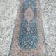 Kerman runner carpet in antique silk, hand-knotted from the 1940s.