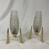 Pair of French mid century bedside lamps style from the 1950s 1960s Space age