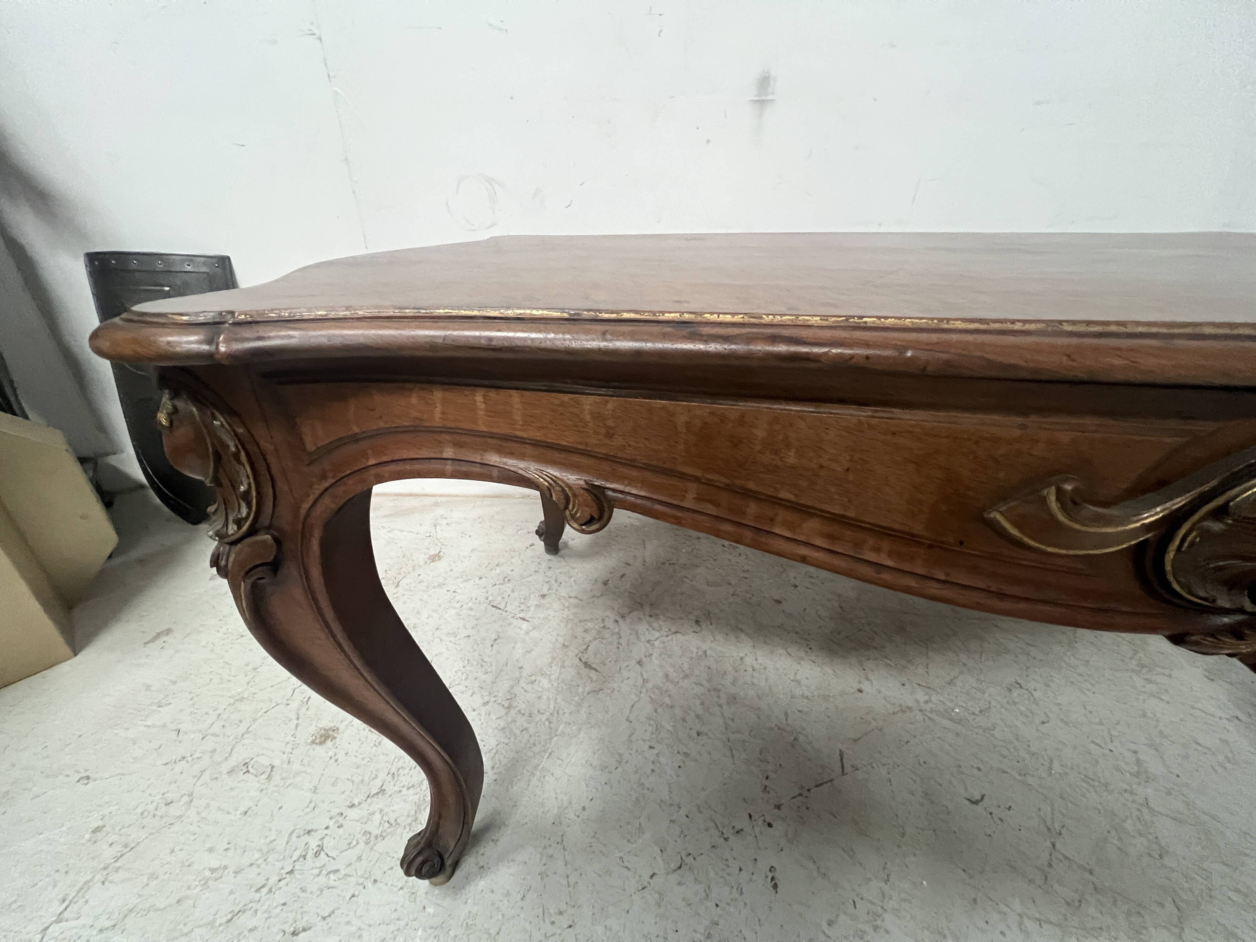 Louis XV style desk in solid walnut, 19th century
