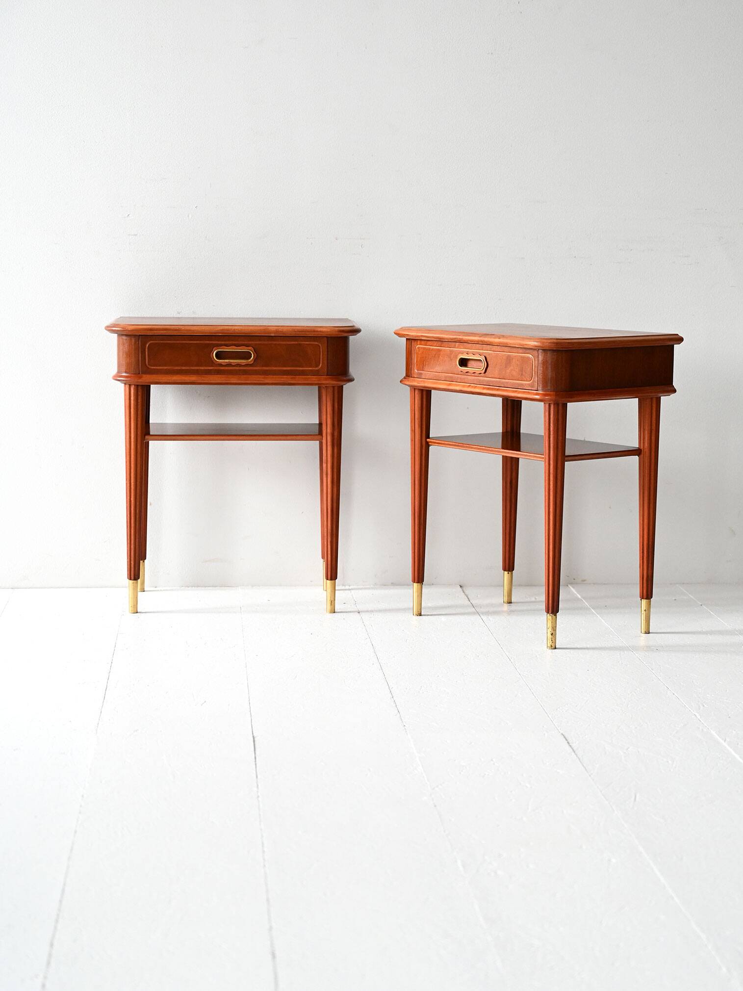 Pair of 1940s Scandinavian Mahogany Nightstands