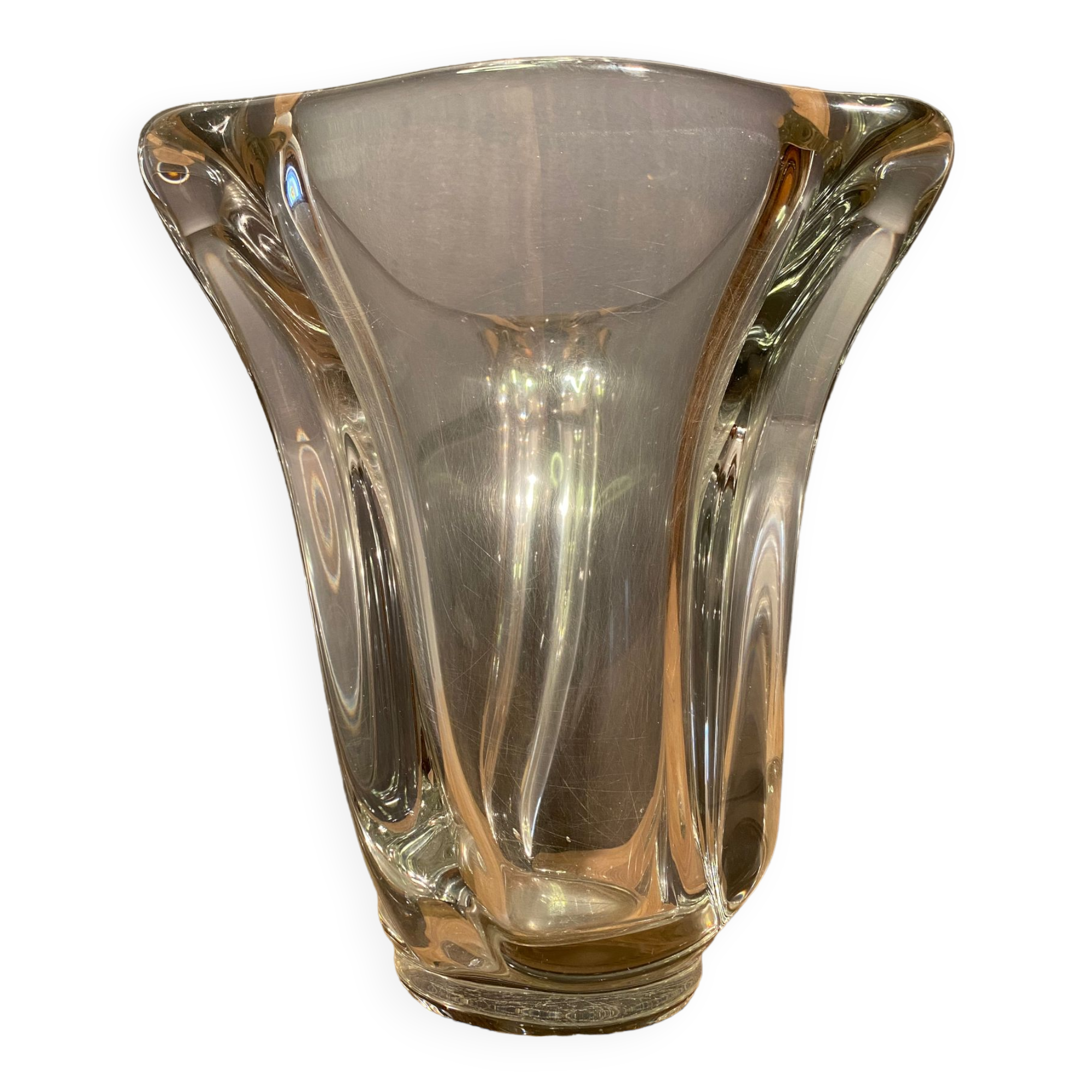 Heavy design vase in Daum type crystal