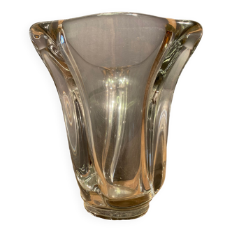 Heavy design vase in Daum type crystal