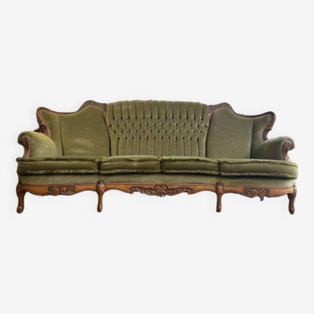 Canapé vintage xl baroque vert olive