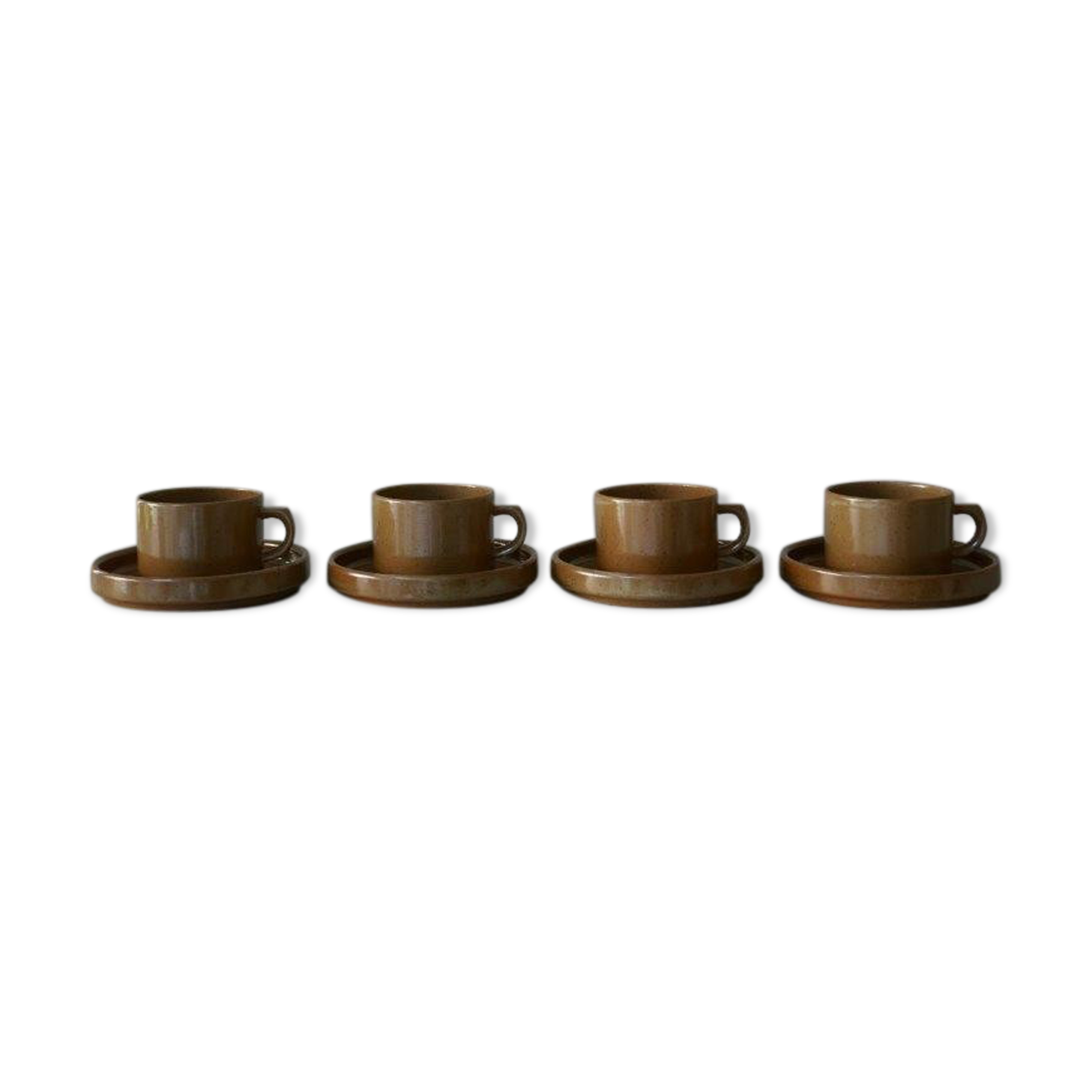 Set of 4 coffee cups in Brenne sandstone, France