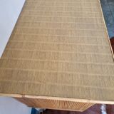 Commode en rotin et osier 1960
