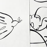 "Figure divine" - Fait main à l'acrylique noir en édition limitée par Atelier Agapé