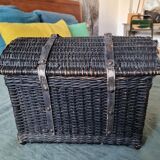 Small black wicker trunk