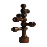 Adjustable wooden turned candelabra, 1970s.