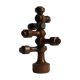 Adjustable wooden turned candelabra, 1970s.