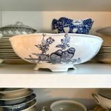 Clairefontaine - Léon Graves ironstone salad bowl, "Goldfinches" service, late 19th century