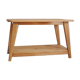 Oak coffee table with compass feet