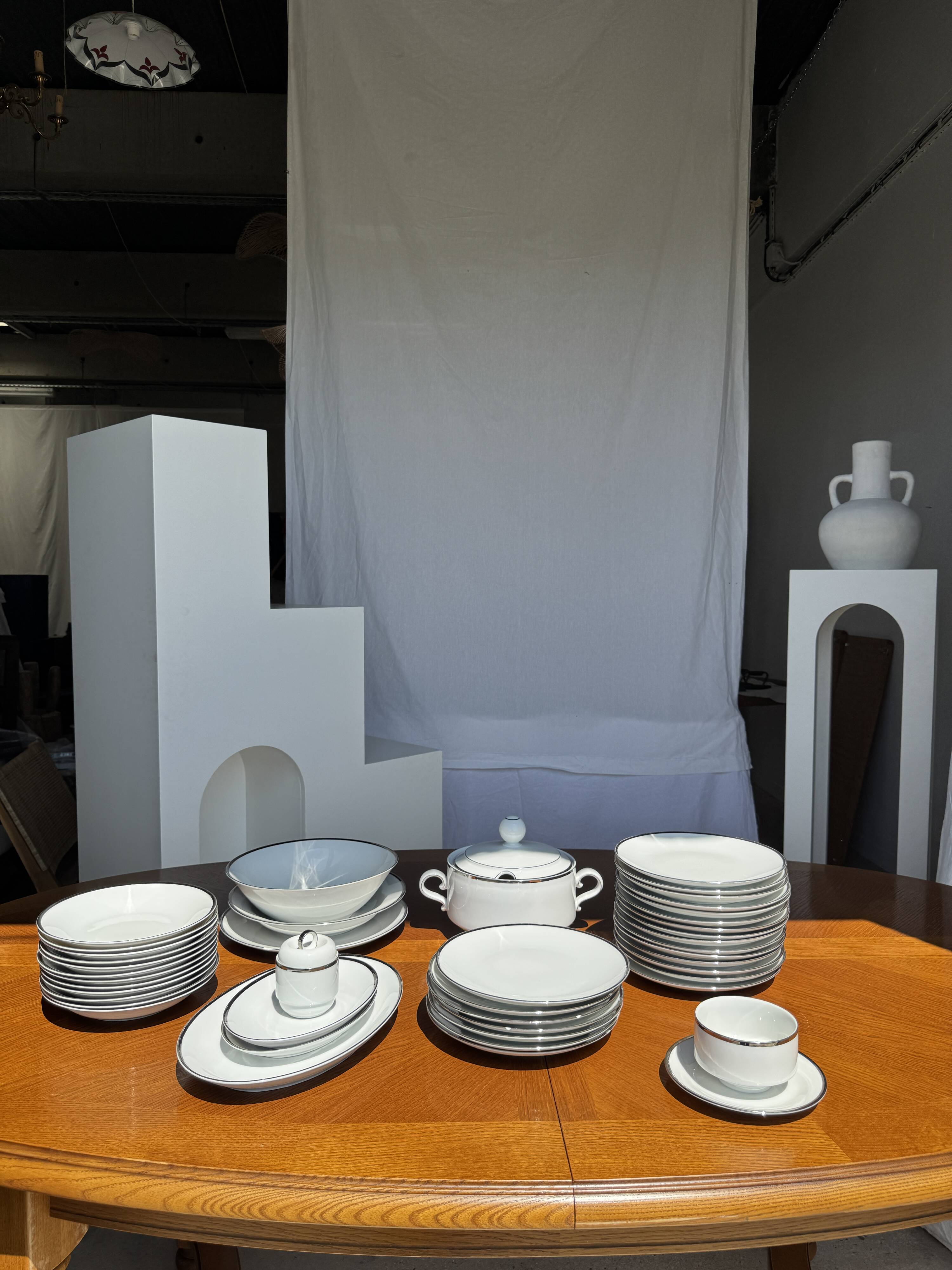 German porcelain service Winterling Marktleuthen Bavaria white