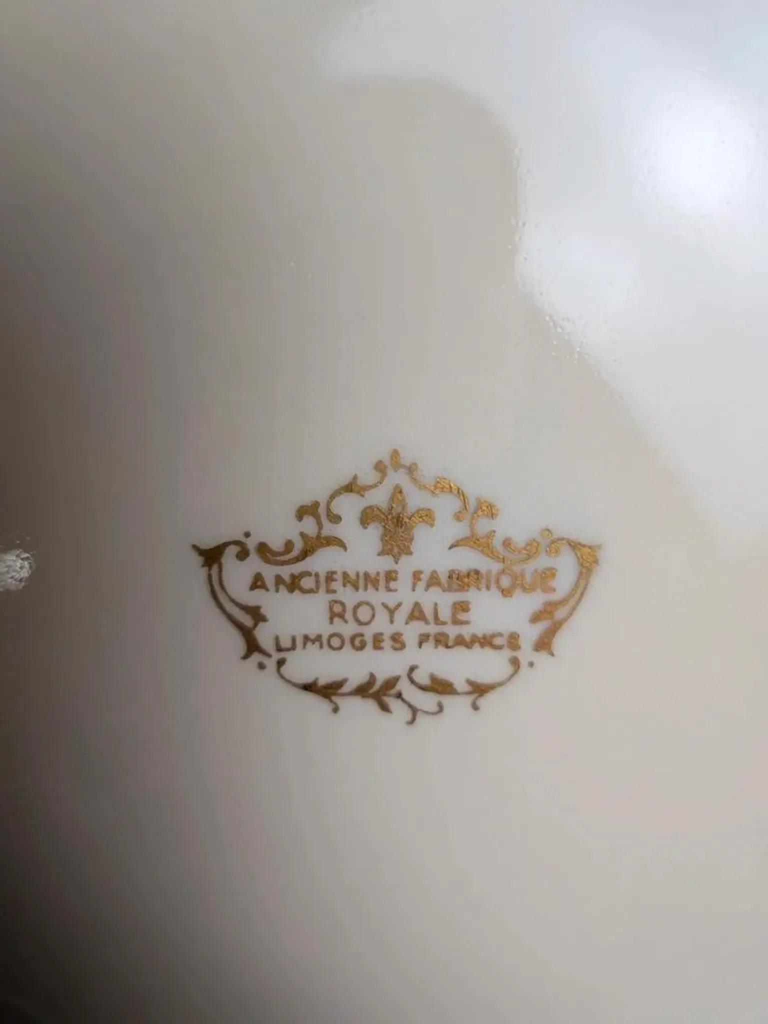 Set of 2 antique Limoges porcelain plates – Golden friezes