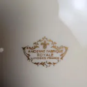 Set of 2 antique Limoges porcelain plates – Golden friezes