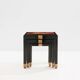 Set of three nesting tables with Asian decor, blackened wood, circa 1920.