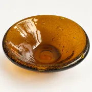 Amber bubble glass coupe attributed to Biot – Vintage