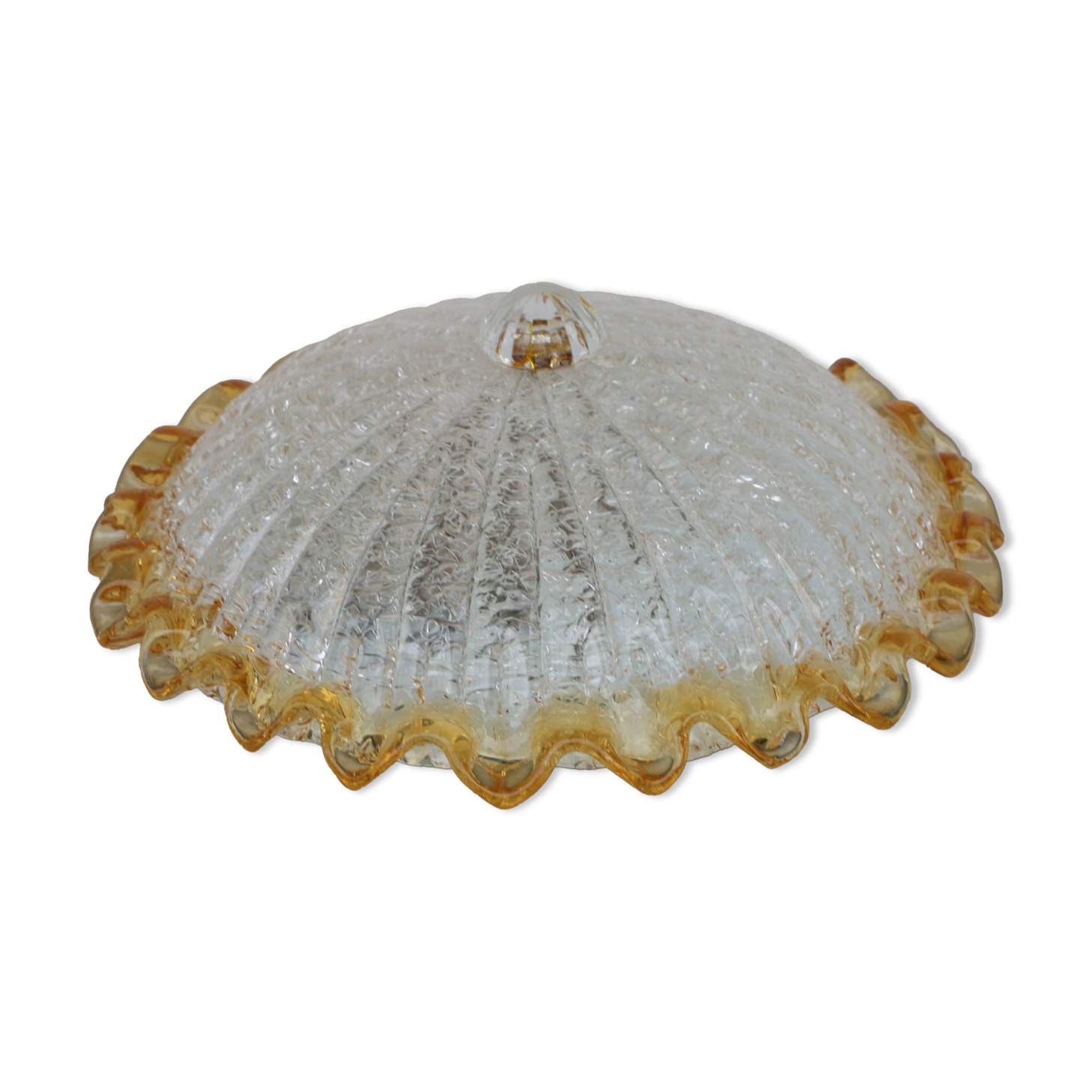 Italian Yellow Large Size Murano Glass Ceiling Fixture, Murano, 1980