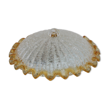 Italian Yellow Large Size Murano Glass Ceiling Fixture, Murano, 1980