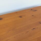 Vintage oval rectangular modernist coffee table in solid pine from the years.
