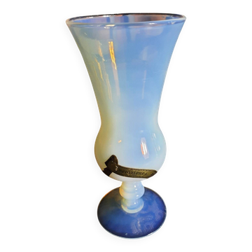 Opalescent single-stem vase.