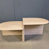 Pair of vintage travertine coffee tables or side tables, 1970s