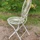 Foldable medallion garden chair from the 20th century in wrought iron with Heart motifs