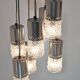 Lustre cascade, 7 suspensions en chrome et verre