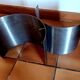 Table basse, acier brossé & verre circa 1970