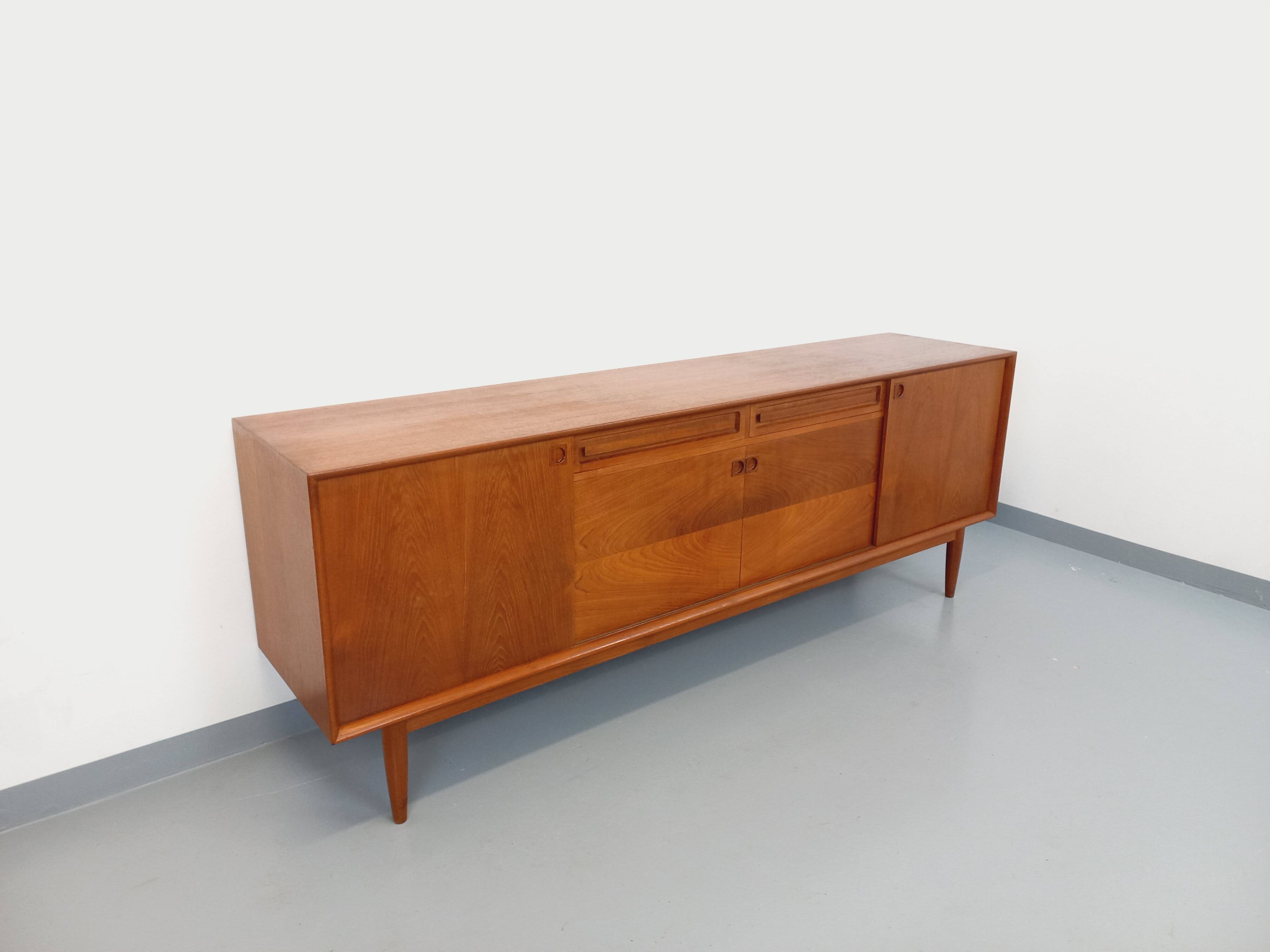 Vintage Scandinavian teak sideboard from the 60s by designer Edvard Valentinsen for Samcom