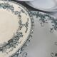 Lot of 6 blue-green ironstone plates, antique French earthenware.